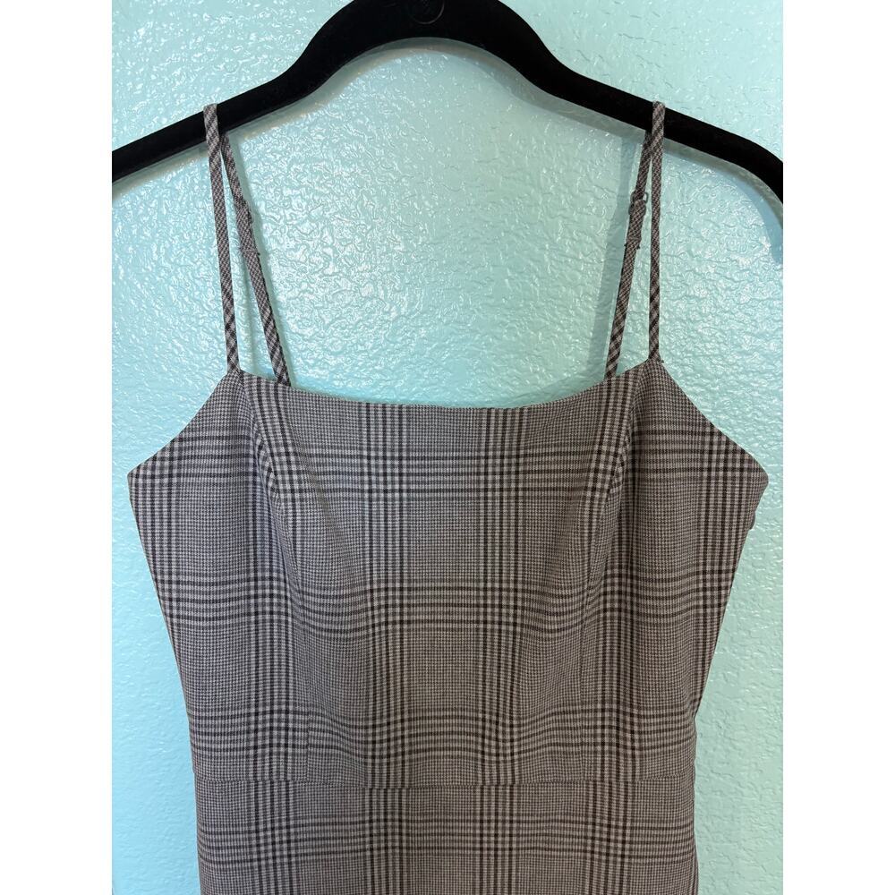 Wilfred Aritzia Isabelle Plaid Mini Dress Gray Black Size 2 Check 90s Sleeveless - Picture 4 of 8